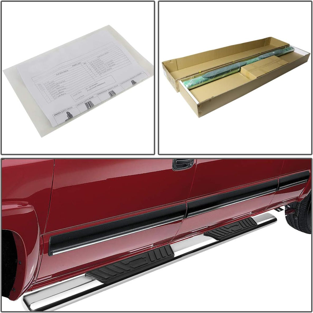 Oval Tubing Side Step Nerf Bar Running Board Stainless Steel Polished Chrome X1504