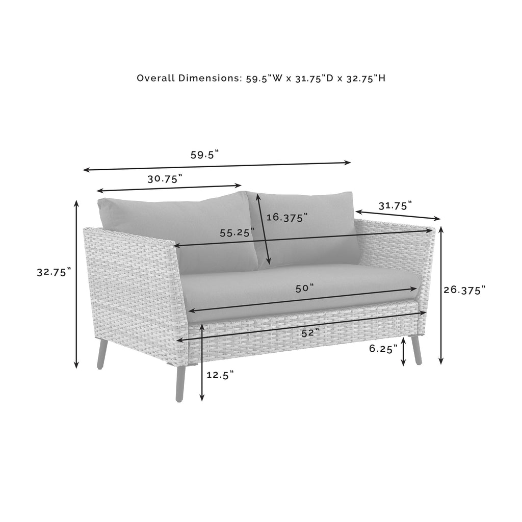 Gray Wicker Patio Sofa Set K75539
