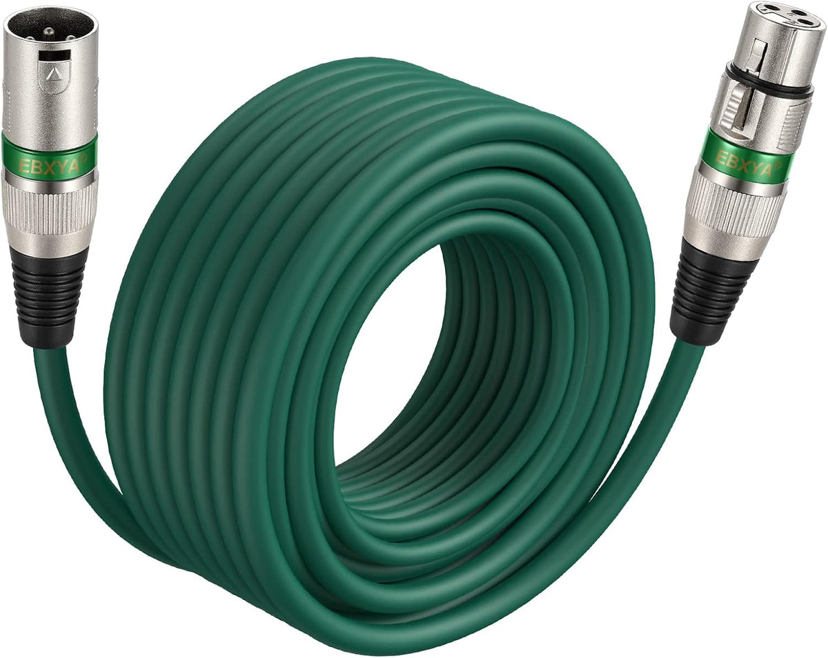 Black Pack of 2 XLR Microphone Cable 50 Ft H8956
