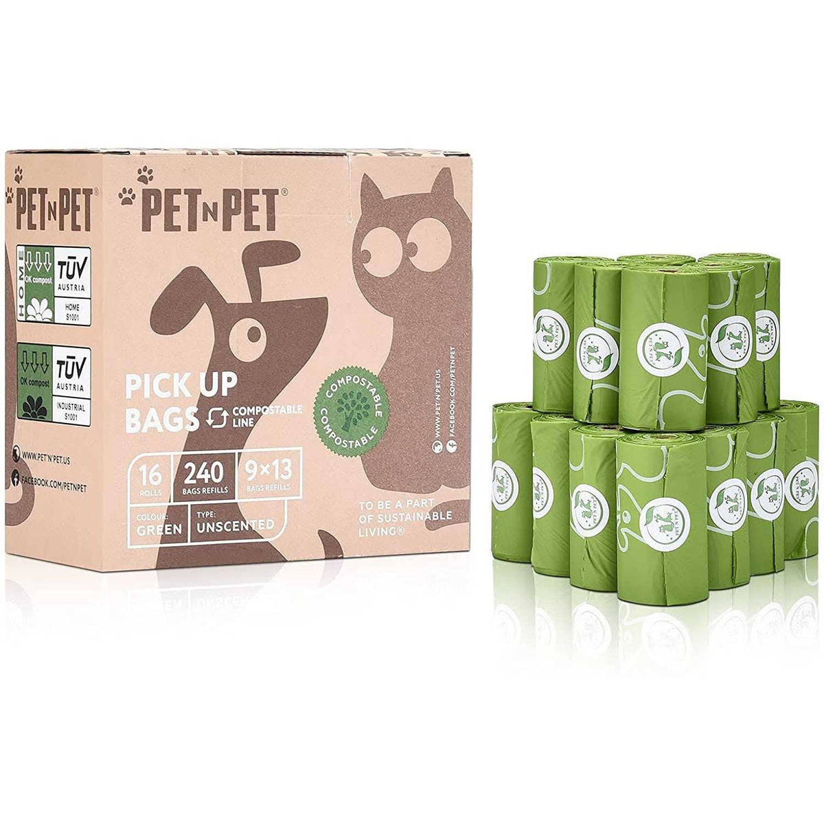 240 Count Compostable Unscented Dog Poop Bags X4957