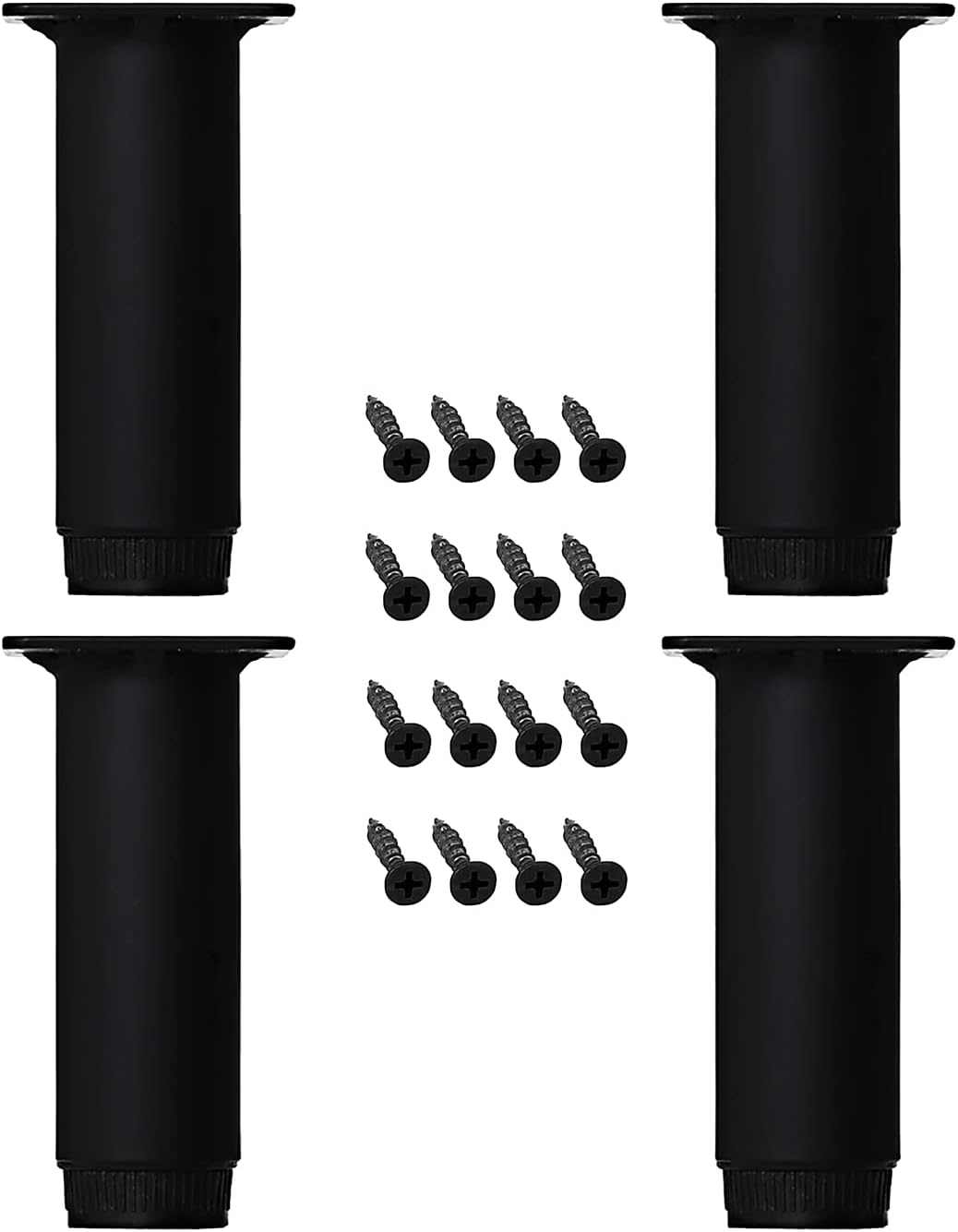 28 Inch Adjustable Metal Furniture Legs 2PCS Black Q714695