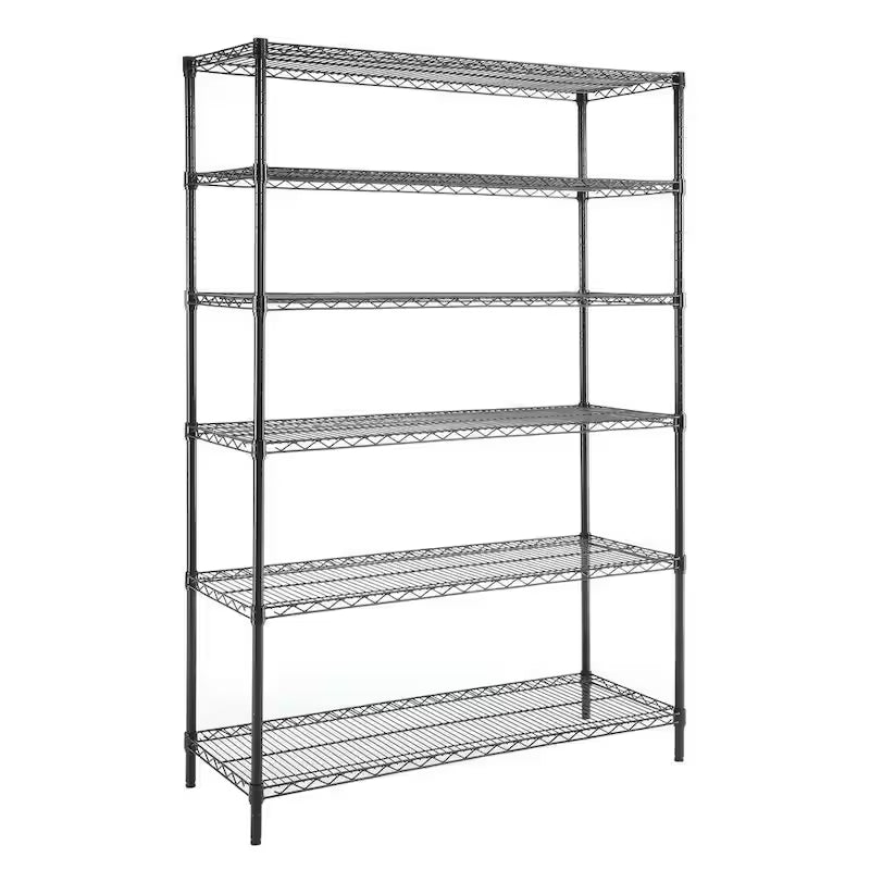 Black 6-Tier Steel Wire Shelving Unit G775866