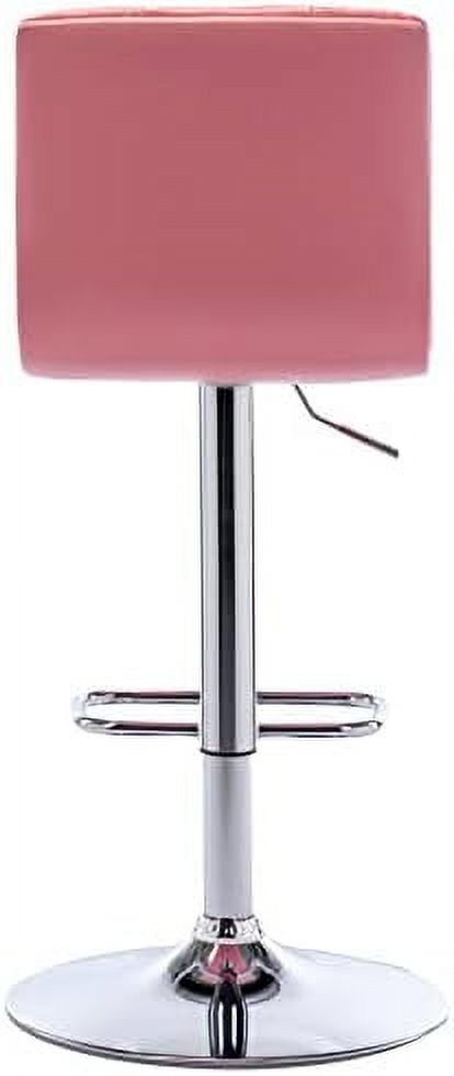 Red PU Leather Swivel Barstools Set of 2 J50886