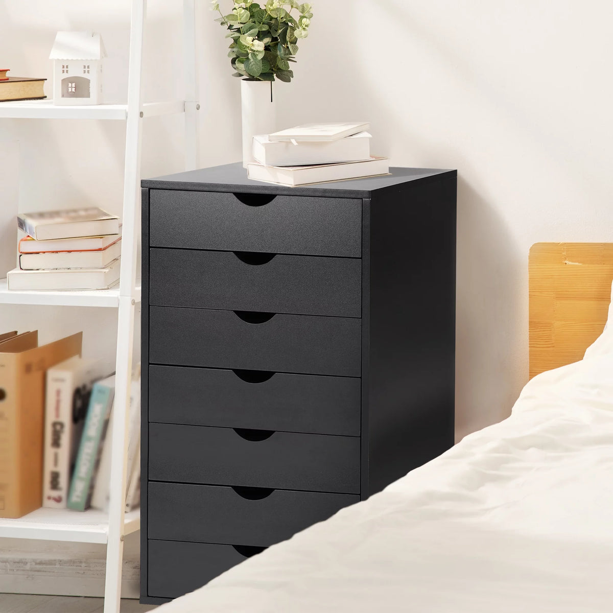 Black 7 Drawer Wood Dresser Y146156