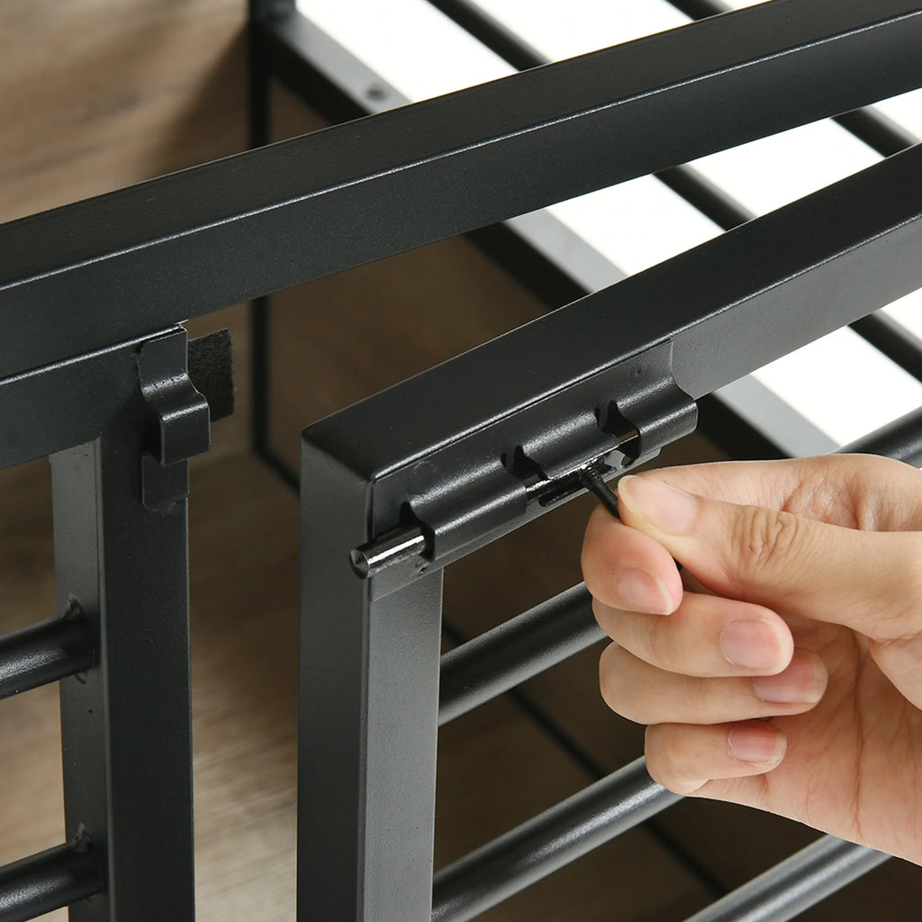 Grey Wooden Dog Crate Furniture with Wheels P7256