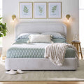 Queen Boucle Platform Bed Y85793