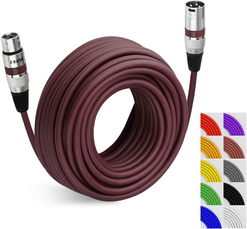 Black Pack of 2 XLR Microphone Cable 50 Ft H8956