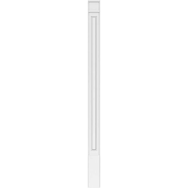 6x22W x 90x22H x 2x22P Raised Panel PVC Pilaster with Decorative Capital & Base (Pair) I4615