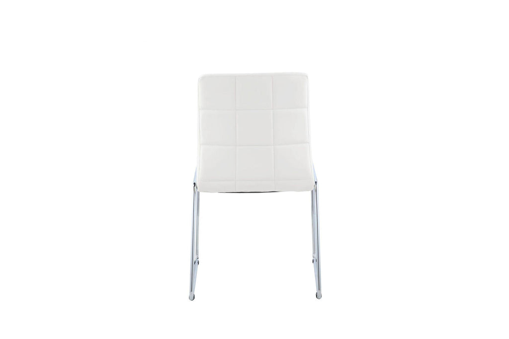 White PU Chrome Side Chair (Set of 2) U39120