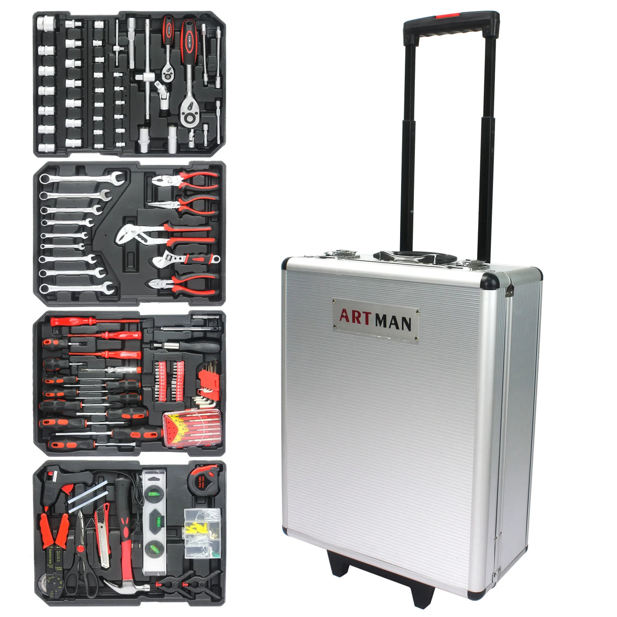 White 4 Layers Rolling Tool Box Set C139035