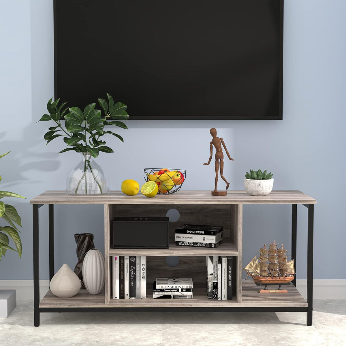 Gray 2 Tier TV Stand for 55 inch TV Y983