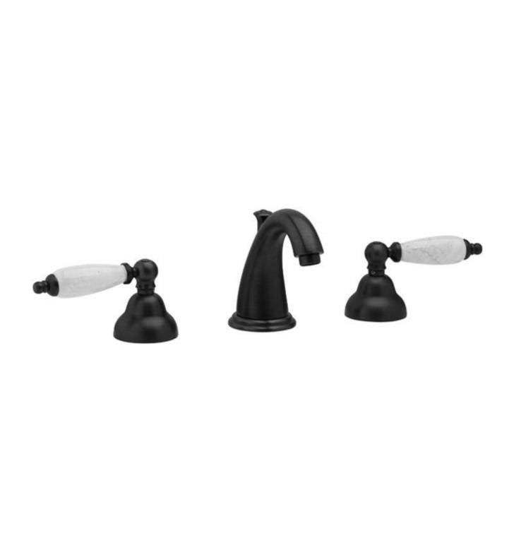 Black Marble Widespread Bathroom Sink Faucet with Handles F926927