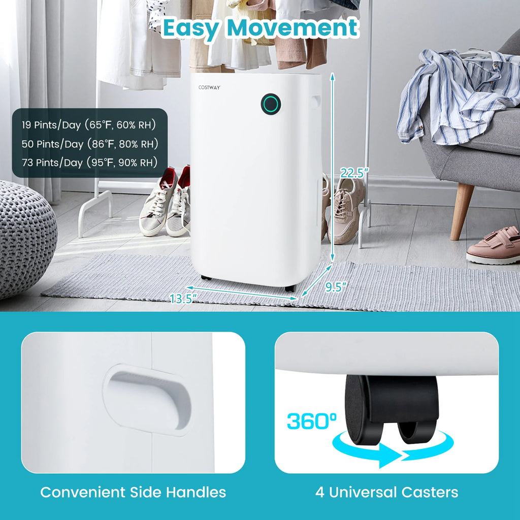 4500 Sq. Ft 73-Pint Dehumidifier with 5 Modes W37476