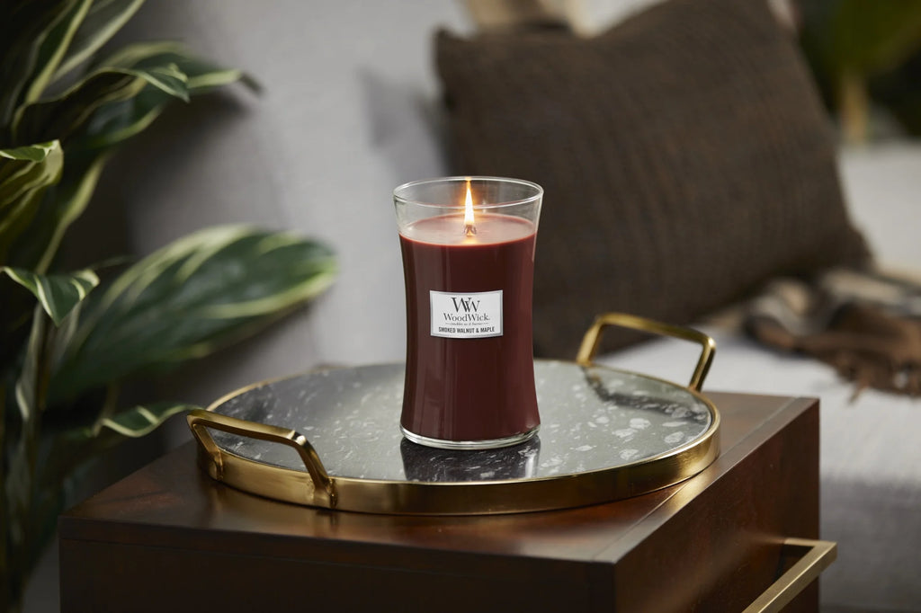 Smoked Walnut & Maple Large Hourglass Candle U893866
