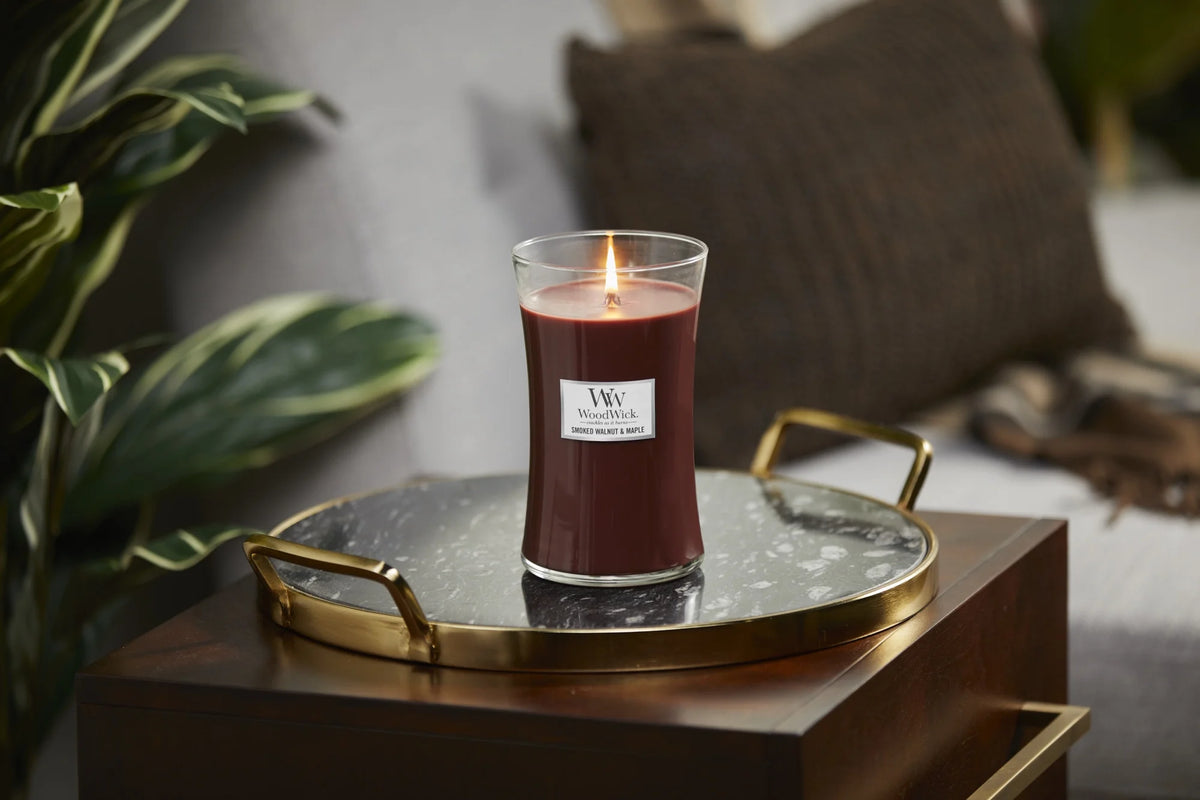 Smoked Walnut & Maple Large Hourglass Candle U893866