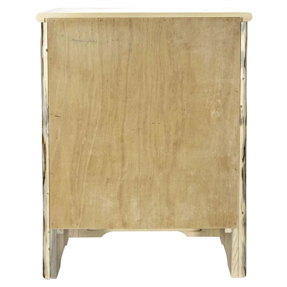 Wood Accent Cabinet with Engraved Moose in Natural Y70889