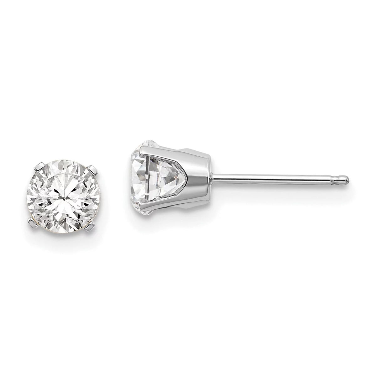 14k White Gold 5mm White Topaz Stud Earrings A637818