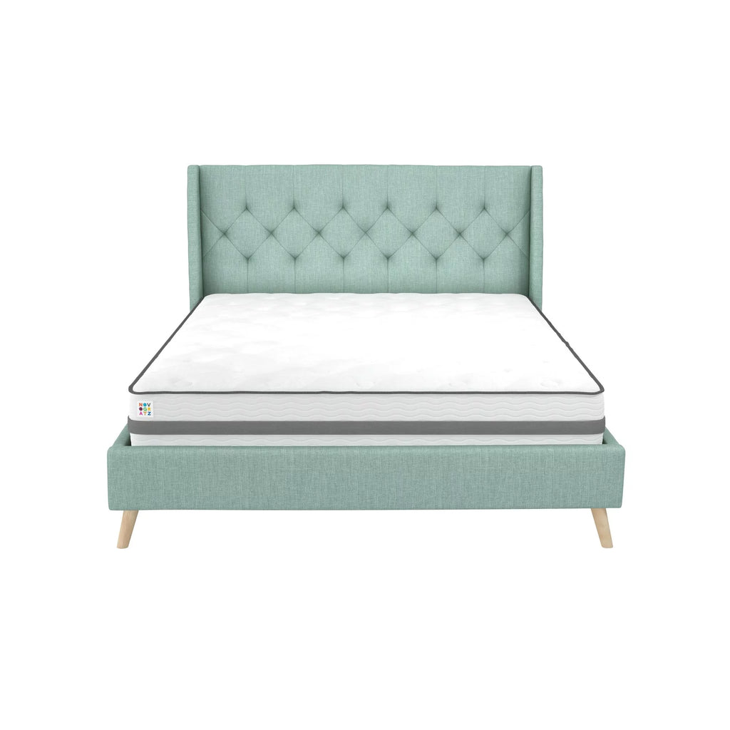 Queen Light Green Linen Tufted Upholstered Bed Frame F898