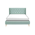 Queen Light Green Linen Tufted Upholstered Bed Frame F898