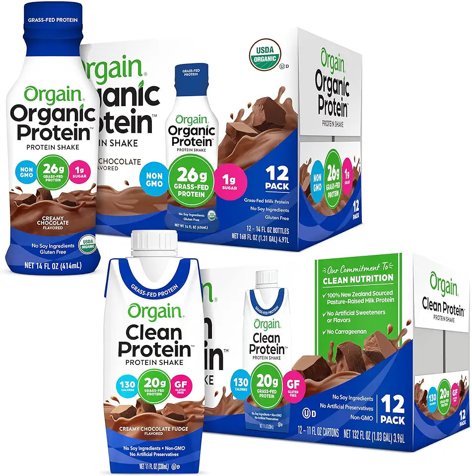 Organic Creamy Chocolate Protein Shakes 12 Pack P5648