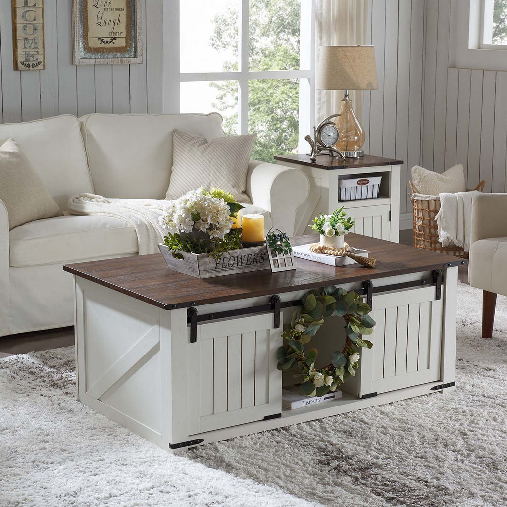 White Lift Top Coffee Table with Storage T10260