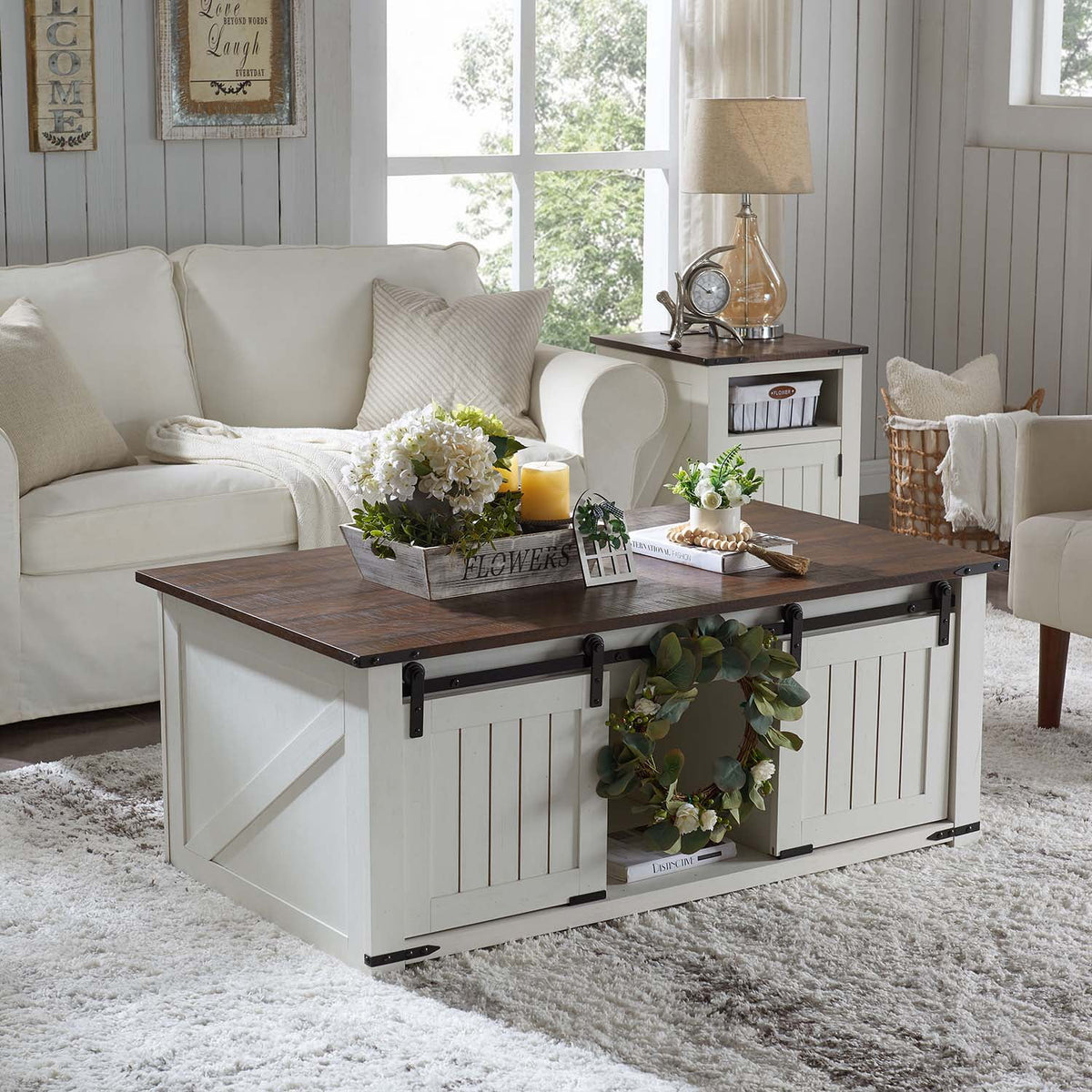White Lift Top Coffee Table with Storage T10260