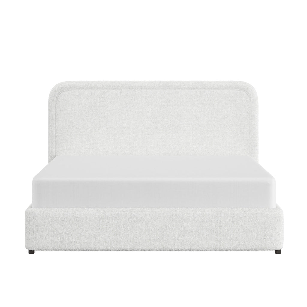 Queen Boucle Platform Bed Y85793