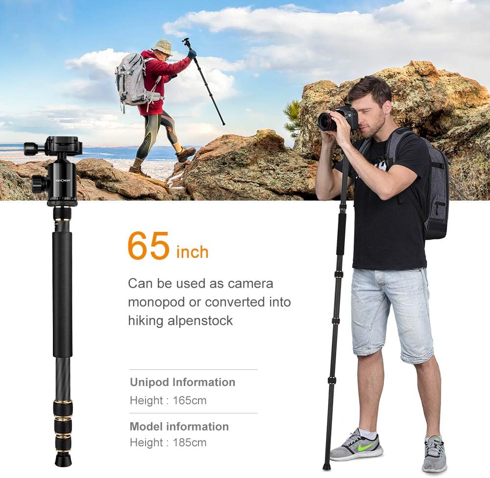 66 inch Carbon Fiber Camera Tripod with Monopod L893271