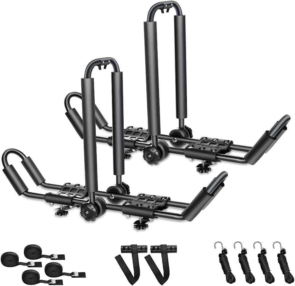 2 Pair Double Folding J Bar Kayak Rack Car Roof Carrier L531
