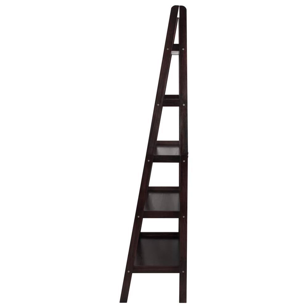5 Shelf Ladder Bookcase Espresso Q63771