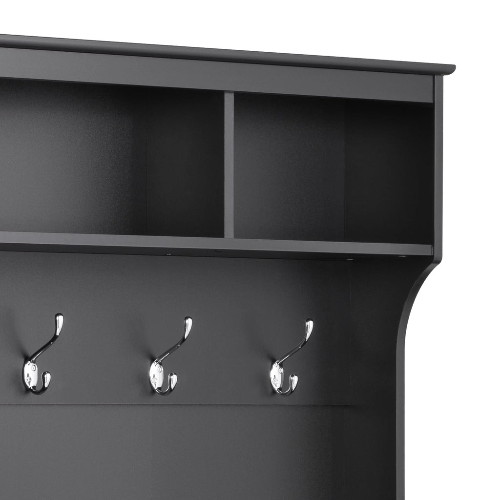 60" Wide Hall Tree with 24 Shoe Cubbies, Black A80712
