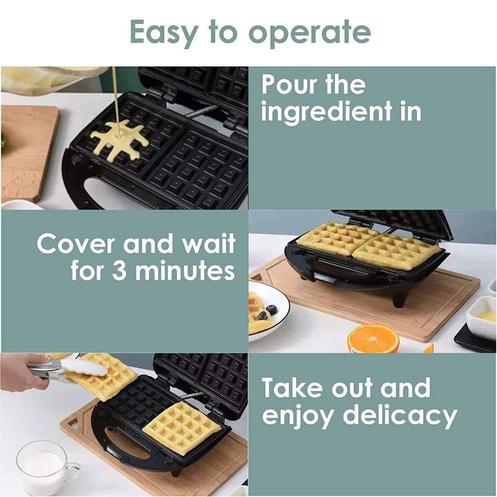 Stainless Steel Electric Baking Pan Sandwich Waffle Maker K326329
