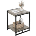 Grey Wood End Table with Storage Shelf G481990
