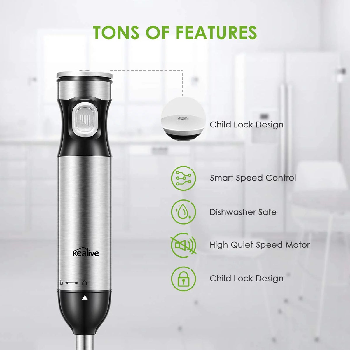 12-Speed Hand Blender with 20oz Portable Bottle R3690