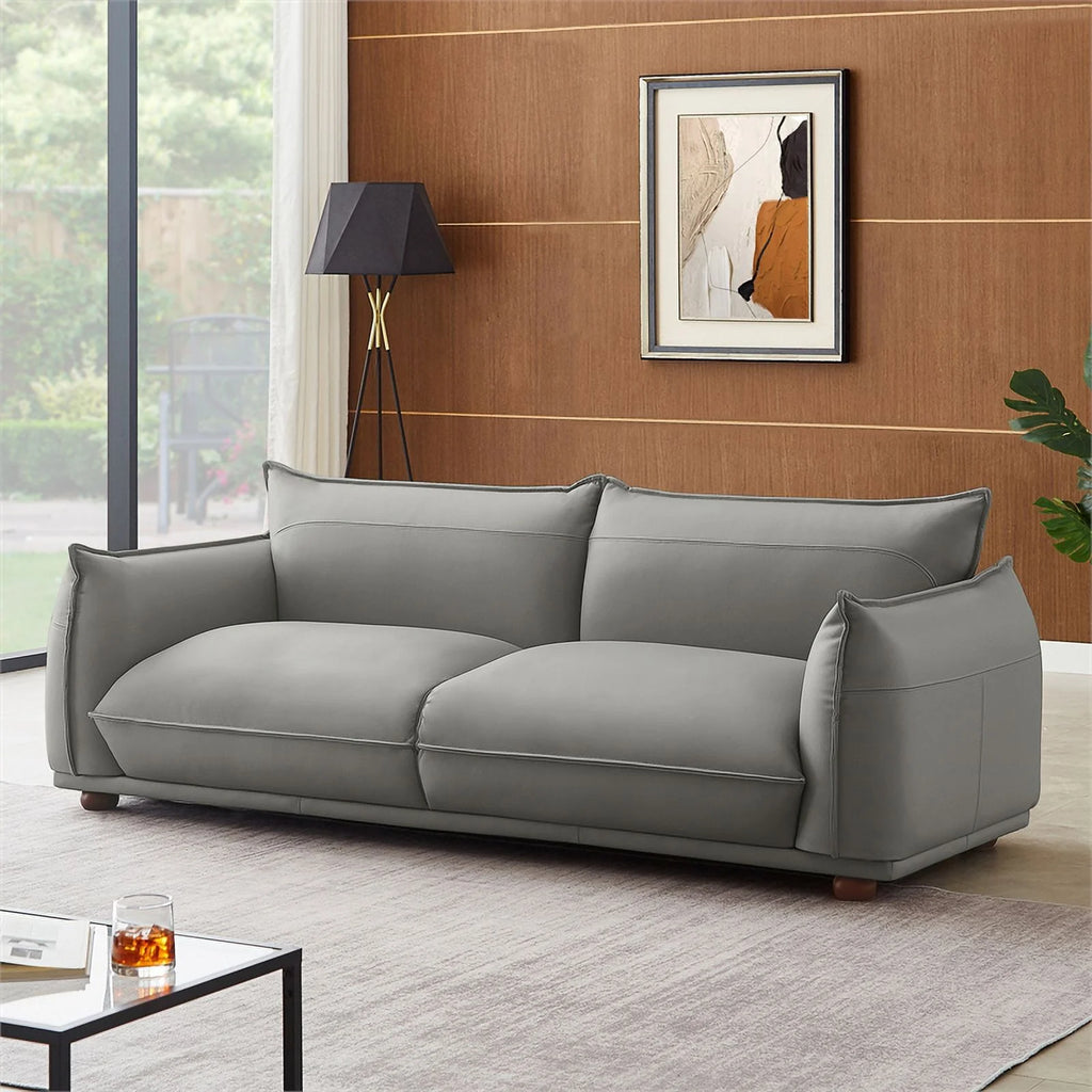 Gray Leather Living Room Couch F99673