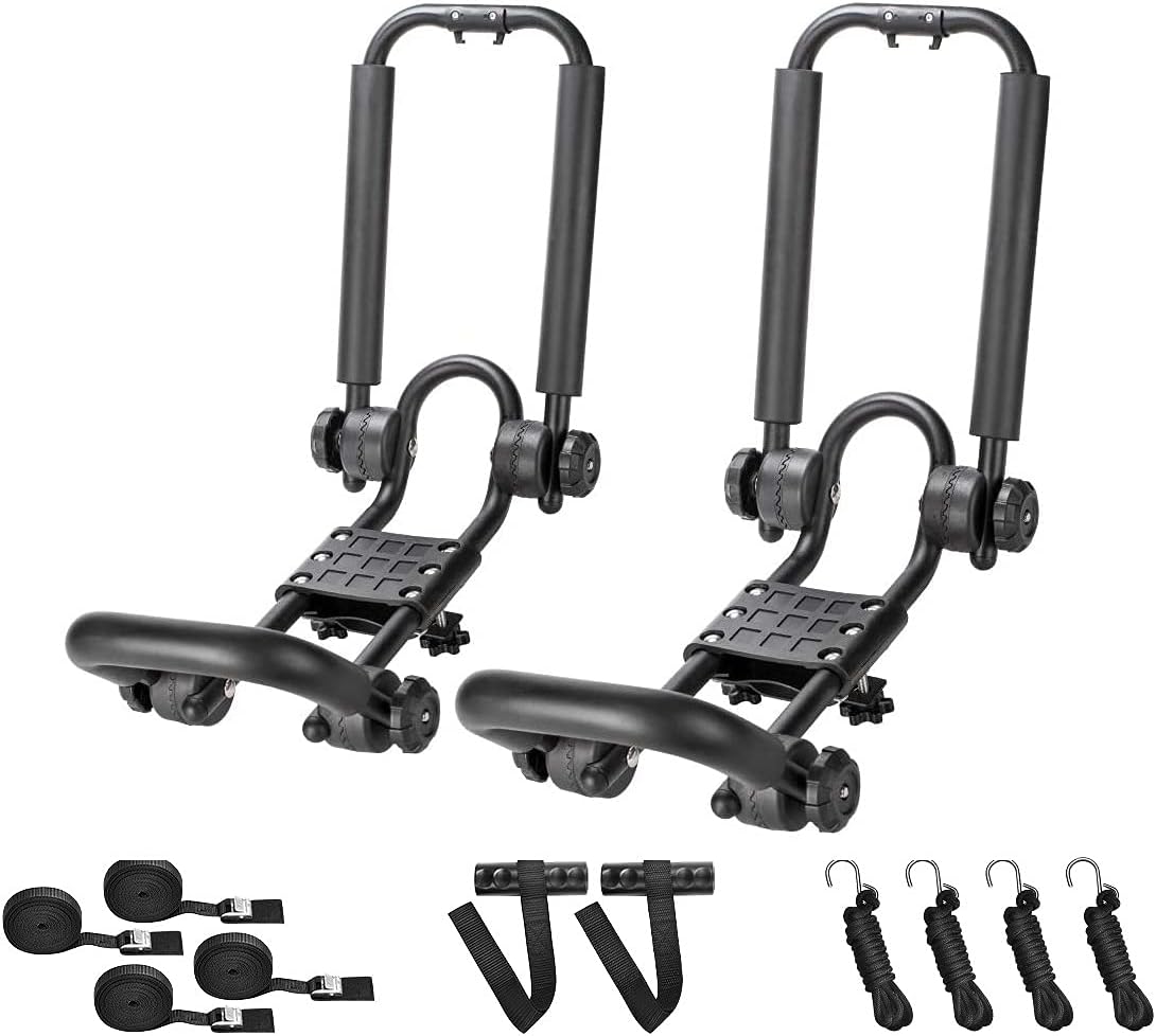 2 Pair Double Folding J Bar Kayak Rack Car Roof Carrier L531